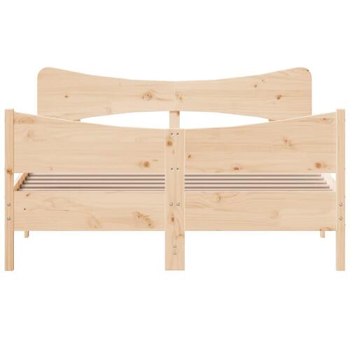 Sengeramme uden madras 135x190 cm massivt fyrretræ hvid