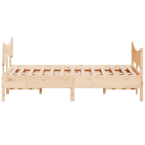 Sengeramme uden madras 135x190 cm massivt fyrretræ hvid