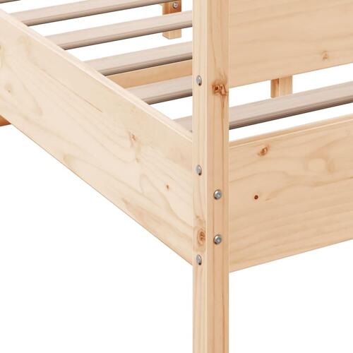 Sengeramme uden madras 135x190 cm massivt fyrretræ hvid