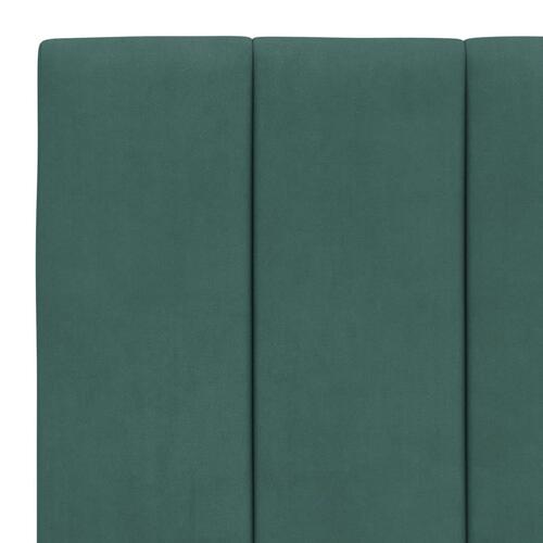 Sengeramme med LED-lys 80x200 cm velour mørkegrøn