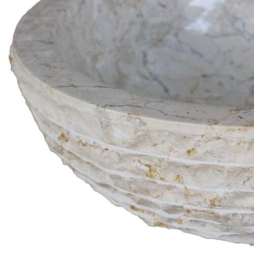 Håndvask marmor 40 cm cremefarvet
