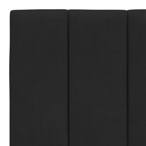 Sengeramme med LED-lys 180x200 cm velour sort