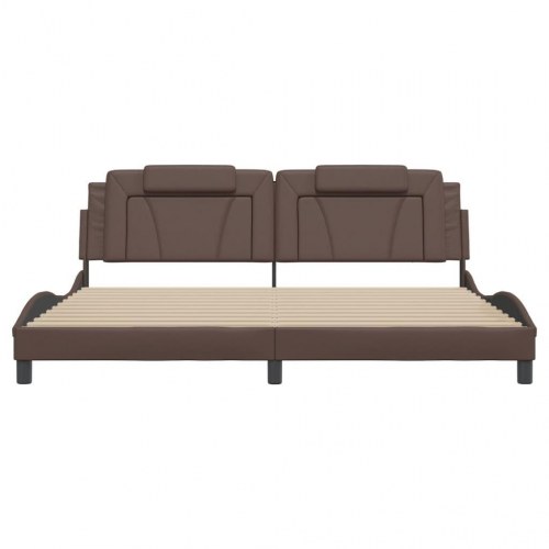 Sengeramme uden madras Viana 200x200 cm kunstlæder brun