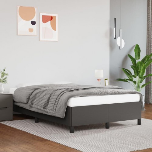 Sengeramme i kunstlæder 120 × 190 cm - grå enkeltseng
