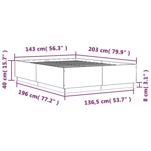 Sengestel 140x200 cm massivt træ sort