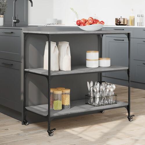 Køkkenvogn 102x50x95 cm konstrueret træ grå sonoma-eg