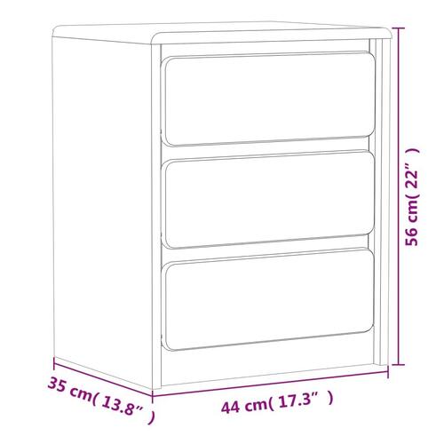 Sengebord SAUDA 44x35x56 cm massivt fyrretræ egetræsfarvet