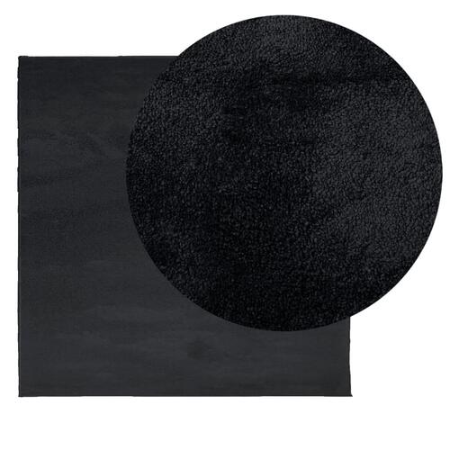 Gulvtæppe OVIEDO 160x160 cm kort luv sort