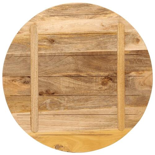 Bordplade Ø90x2,5 cm rund massivt ru mangotræ
