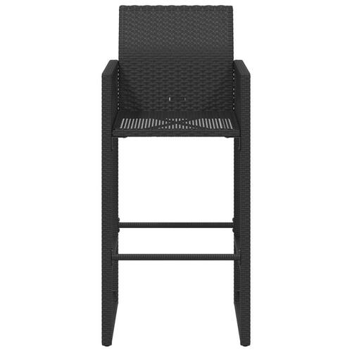 Udendørs barstole 2 stk. polyrattan sort