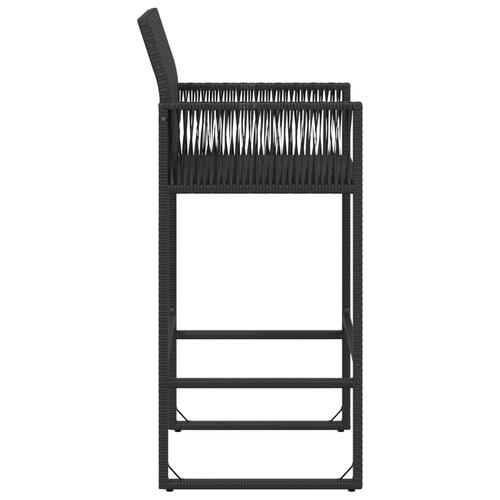 Udendørs barstole 2 stk. polyrattan sort