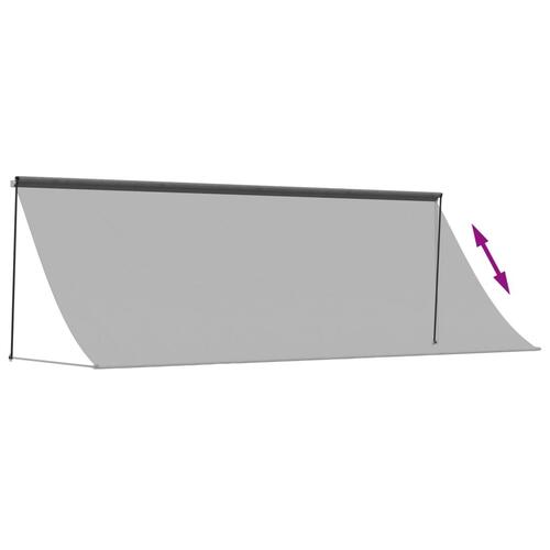 Markise 400x150 cm sammenrullelig stof og stål antracitgrå