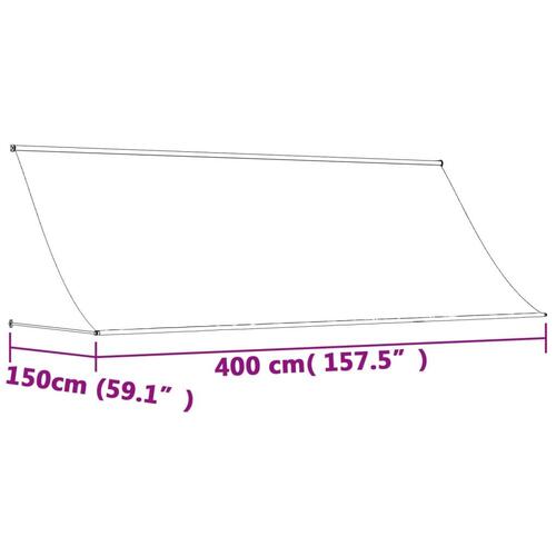 Markise 400x150 cm sammenrullelig stof og stål antracitgrå