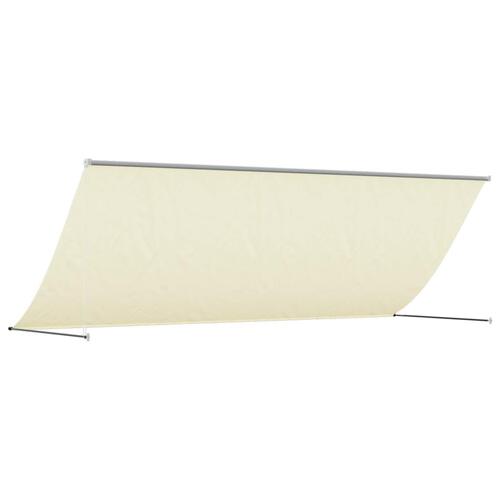 Markise 400x150 cm sammenrullelig stof og stål cremefarvet