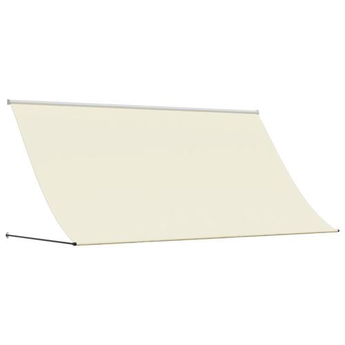 Markise 300x150 cm sammenrullelig stof og stål cremefarvet