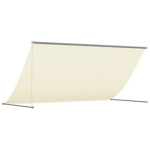 Markise 300x150 cm sammenrullelig stof og stål cremefarvet