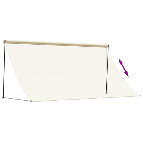 Markise 300x150 cm sammenrullelig stof og stål cremefarvet