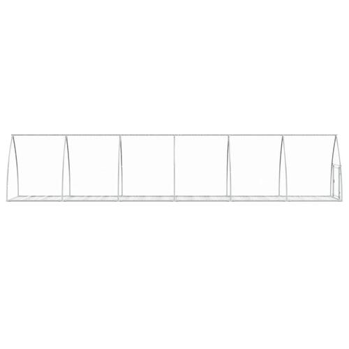 Kaninbur 600x105x120 cm galvaniseret stål sølvfarvet