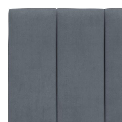 Sengeramme med LED-lys 90x190 cm velour mørkegrå