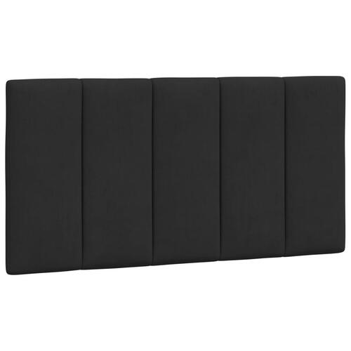 Sengeramme med LED-lys 100x200 cm velour sort