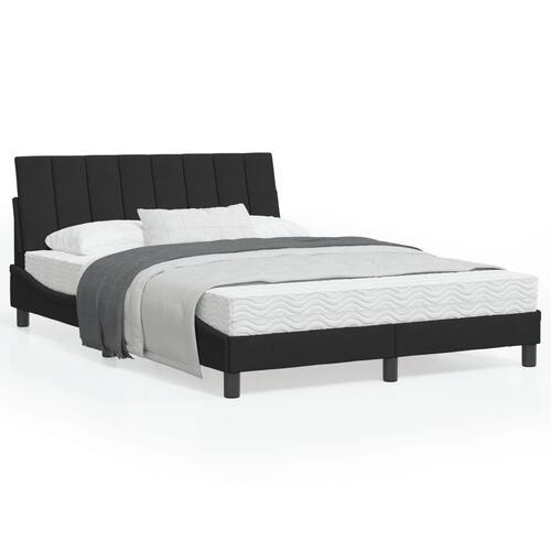 Sengeramme med LED-lys 120x200 cm velour sort