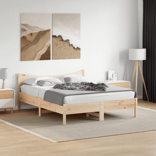 Sengeramme uden madras 150x200 cm massivt fyrretræ