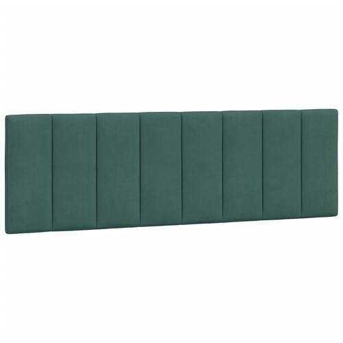 Sengeramme med LED-lys 160x200 cm velour mørkegrøn