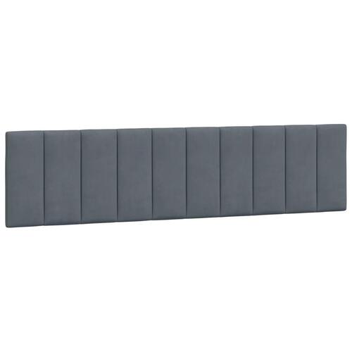 Sengeramme med LED-lys 200x200 cm velour mørkegrå