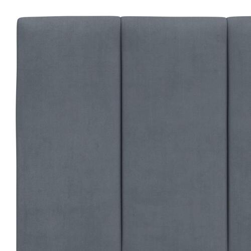 Sengeramme med LED-lys 200x200 cm velour mørkegrå