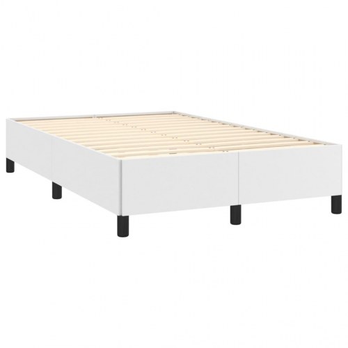Sengeramme 120x190 cm i hvidt kunstlæder - enkeltseng