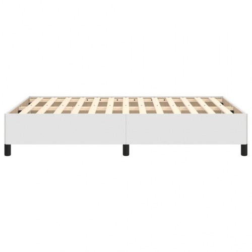 Sengeramme 120x190 cm i hvidt kunstlæder - enkeltseng