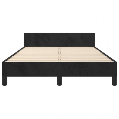 Sengeramme med sengegavl 120x190 cm i sort fløjl - enkeltseng