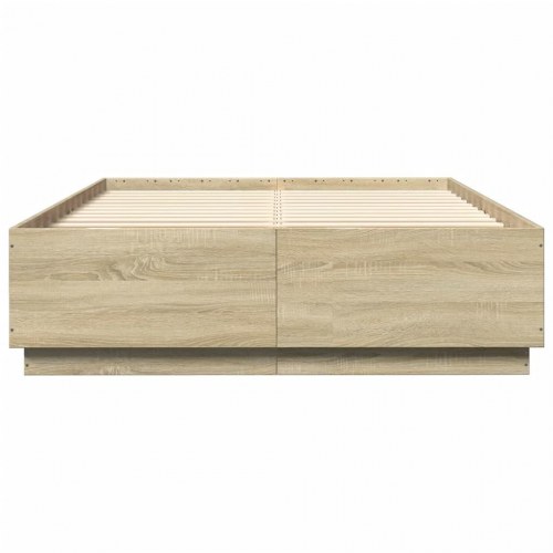 Sengestel 150×200 cm i konstrueret træ - sonoma-eg