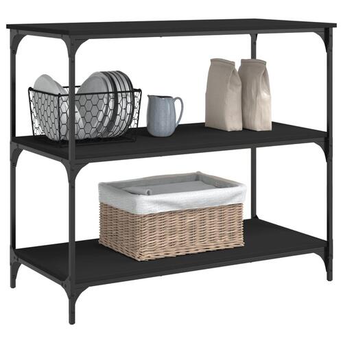 Køkkenvogn 102x50x95 cm konstrueret træ sort
