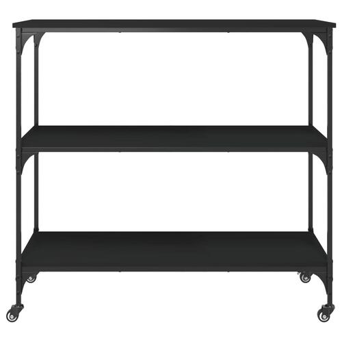 Køkkenvogn 102x50x95 cm konstrueret træ sort