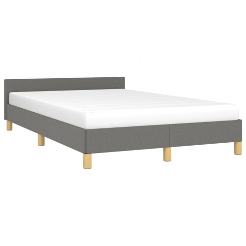 Sengeramme med sengegavl 120×190 cm - stof, mørkegrå