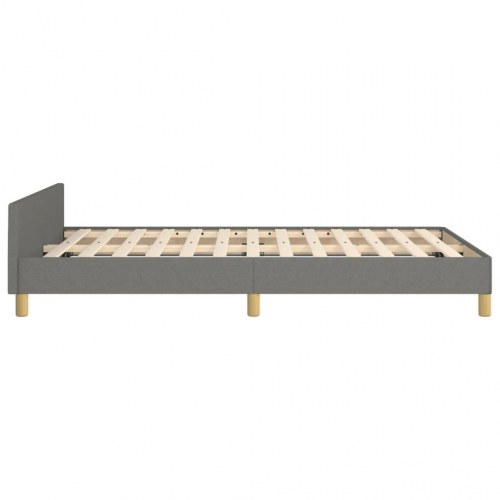 Sengeramme med sengegavl 120×190 cm - stof, mørkegrå