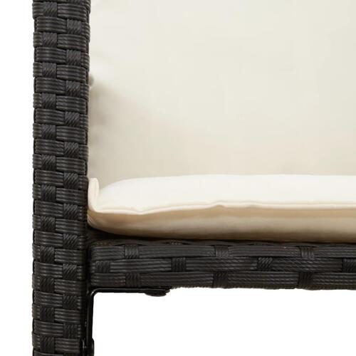 Barstole til haven med hynder 2 stk. polyrattan sort