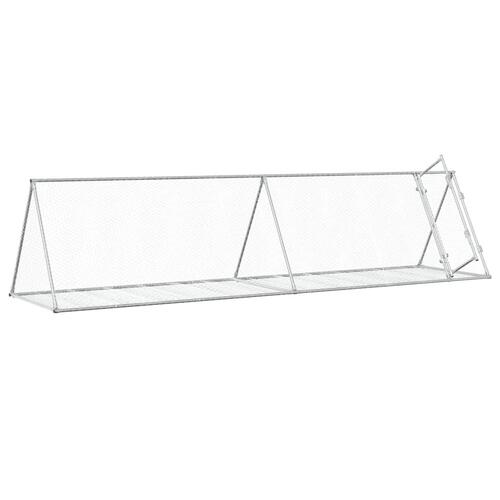 Kaninbur 400x105x91 cm galvaniseret stål sølvfarvet