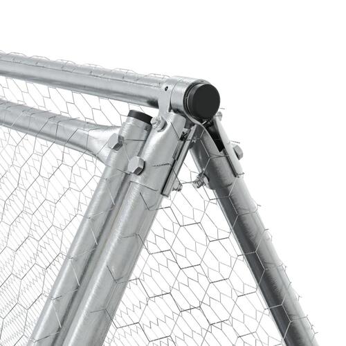 Kaninbur 400x105x91 cm galvaniseret stål sølvfarvet