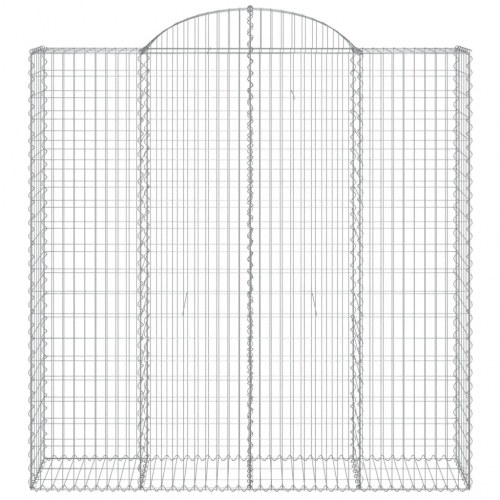 Buede gabionkurve - 10 stk. 200×50×200/220 cm i galvaniseret jern