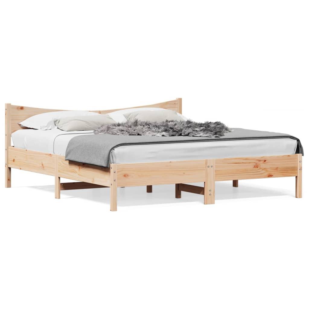 Sengeramme uden madras 200x200 cm massivt fyrretræ