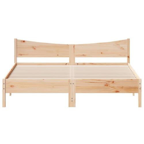 Sengeramme uden madras 200x200 cm massivt fyrretræ
