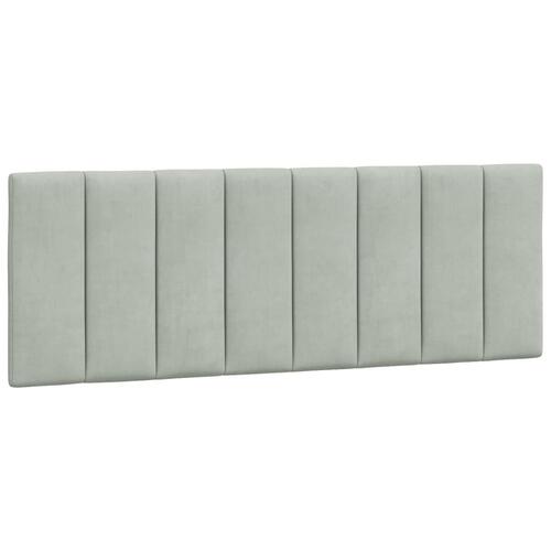Sengeramme med LED-lys 140x190 cm velour lysegrå