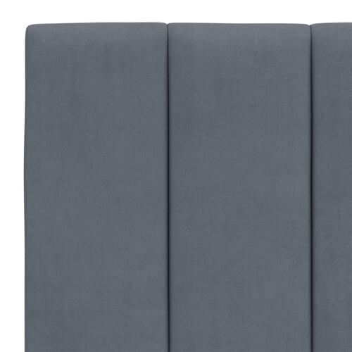Sengeramme med LED-lys 140x200 cm velour mørkegrå
