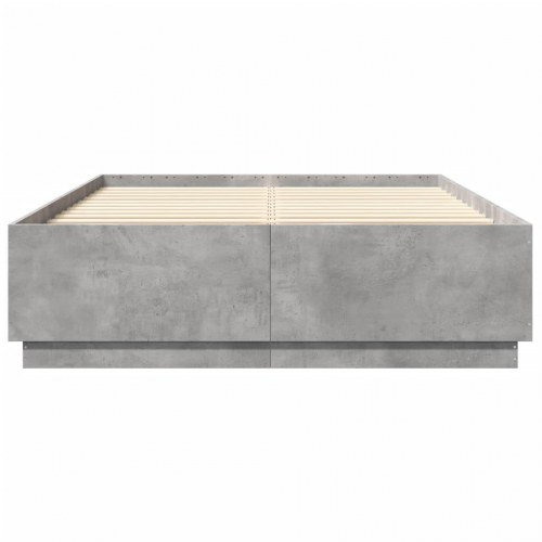Sengestel 150 x 200 cm i konstrueret træ - betongrå