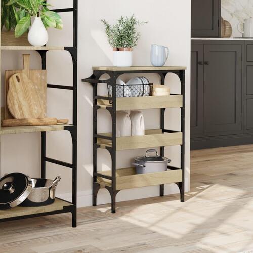 Køkkenvogn 53x20x76 cm konstrueret træ sonoma-eg