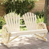 2-personers Adirondack-havestol massivt grantræ