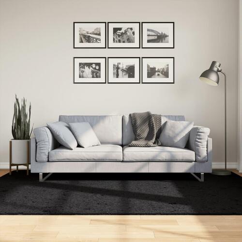 Gulvtæppe OVIEDO 160x230 cm kort luv sort