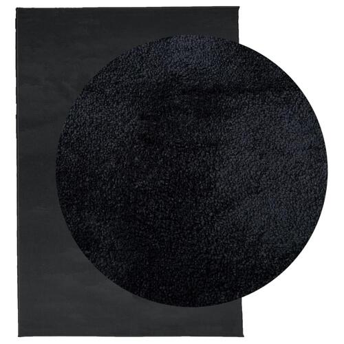 Gulvtæppe OVIEDO 160x230 cm kort luv sort